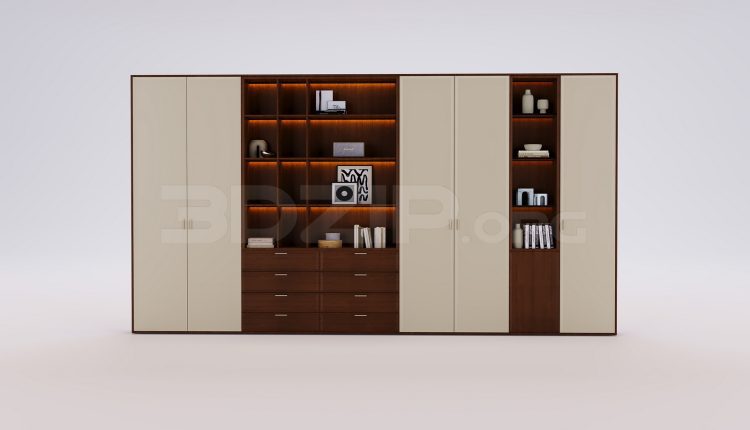 18695. Free 3Ds Max Decorative Cabinets Model Download (1)