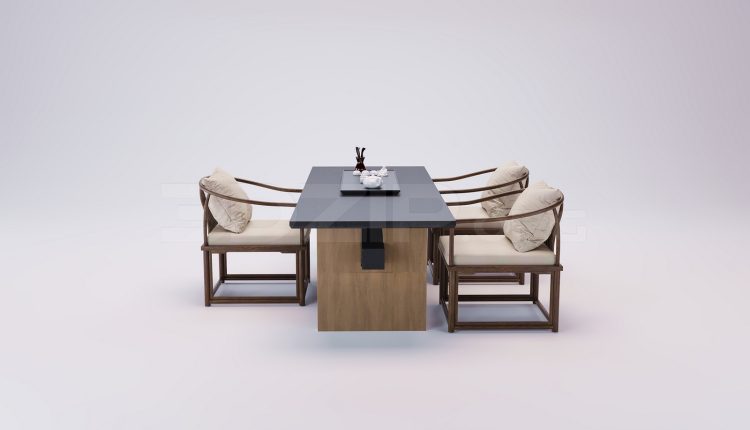 18701. Free 3Ds Max Dining Table And Chair Model Download (1)