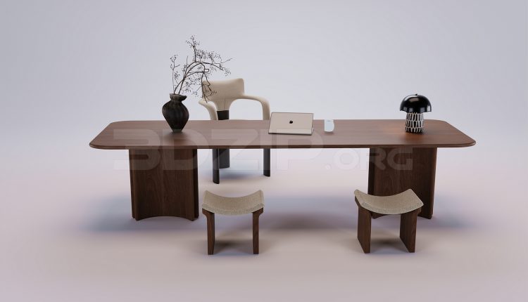 18705. 3Ds Max Work Desk Free 3D Model Download (2)