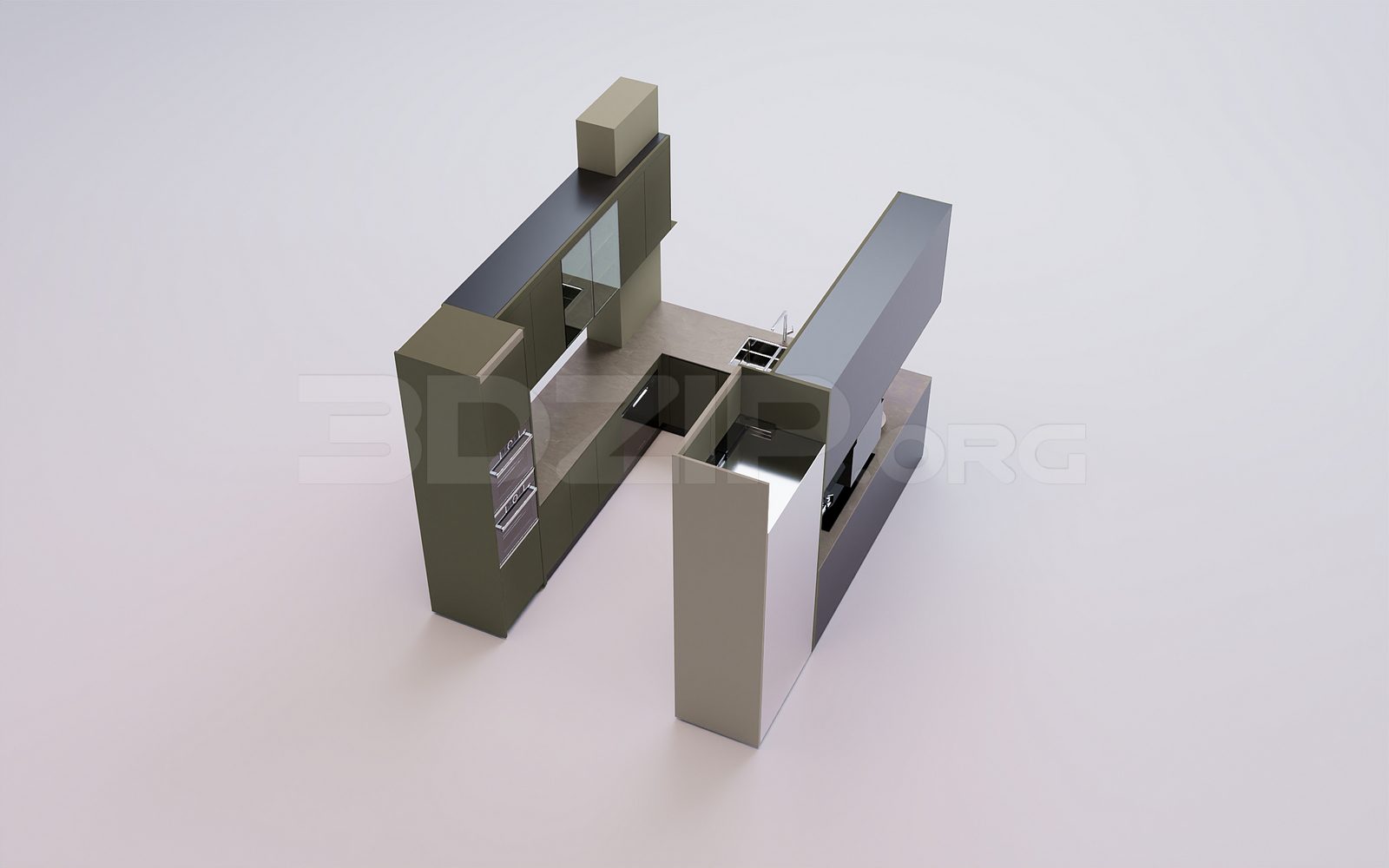 18714. Free 3Ds Max Kitchen Model Download (1)