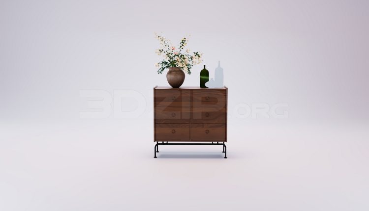 18720. Free 3Ds Max Bedside Table Model Download (1)