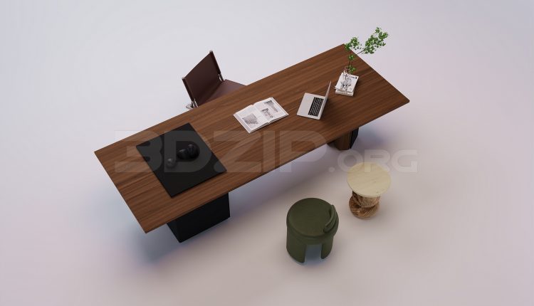 18722. 3Ds Max Work Desk Free 3D Model Download (1)