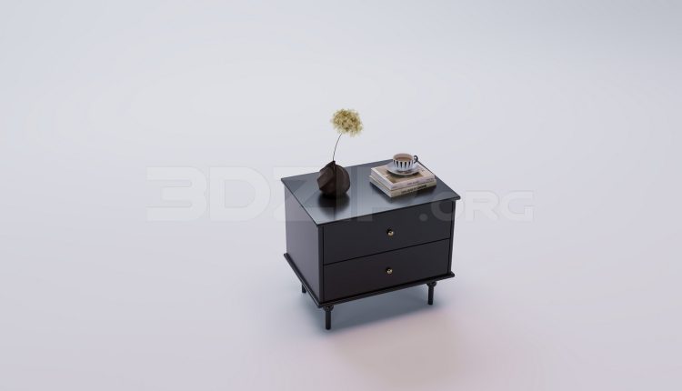 18726. Free 3Ds Max Bedside Table Model Download (1)