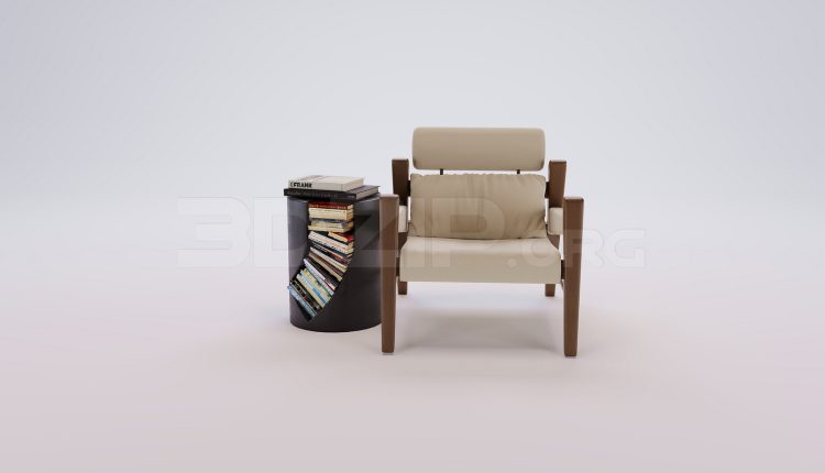 18731. Download Free Armchair 3D Model for 3Ds Max Interior Projects (1)