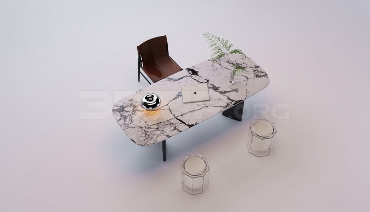 18737. 3Ds Max Work Desk Free 3D Model Download (1)
