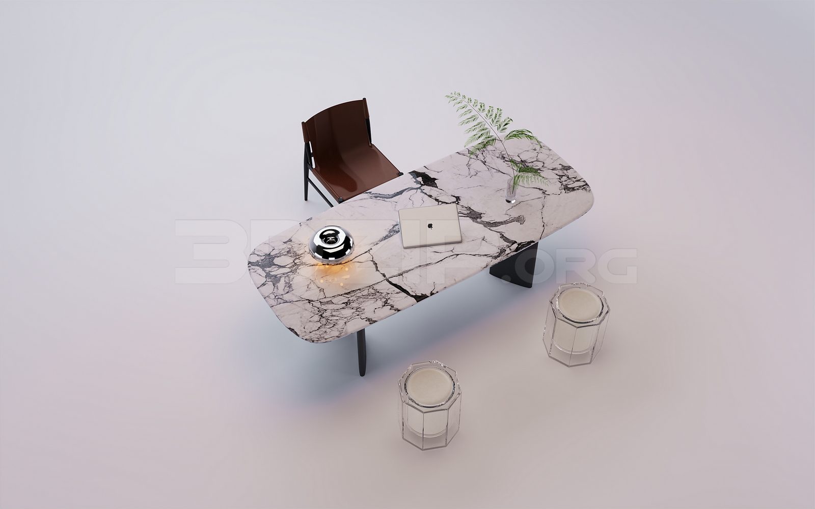 18737. 3Ds Max Work Desk Free 3D Model Download (1)
