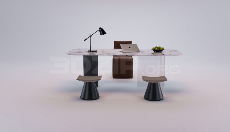 18743. 3Ds Max Work Desk Free 3D Model Download (2)