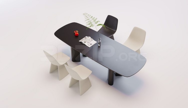 18752. Free 3Ds Max Dining Table And Chair Model Download (2)