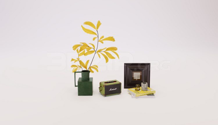 18754. Free 3Ds Max Decorative Set Model Download (1)