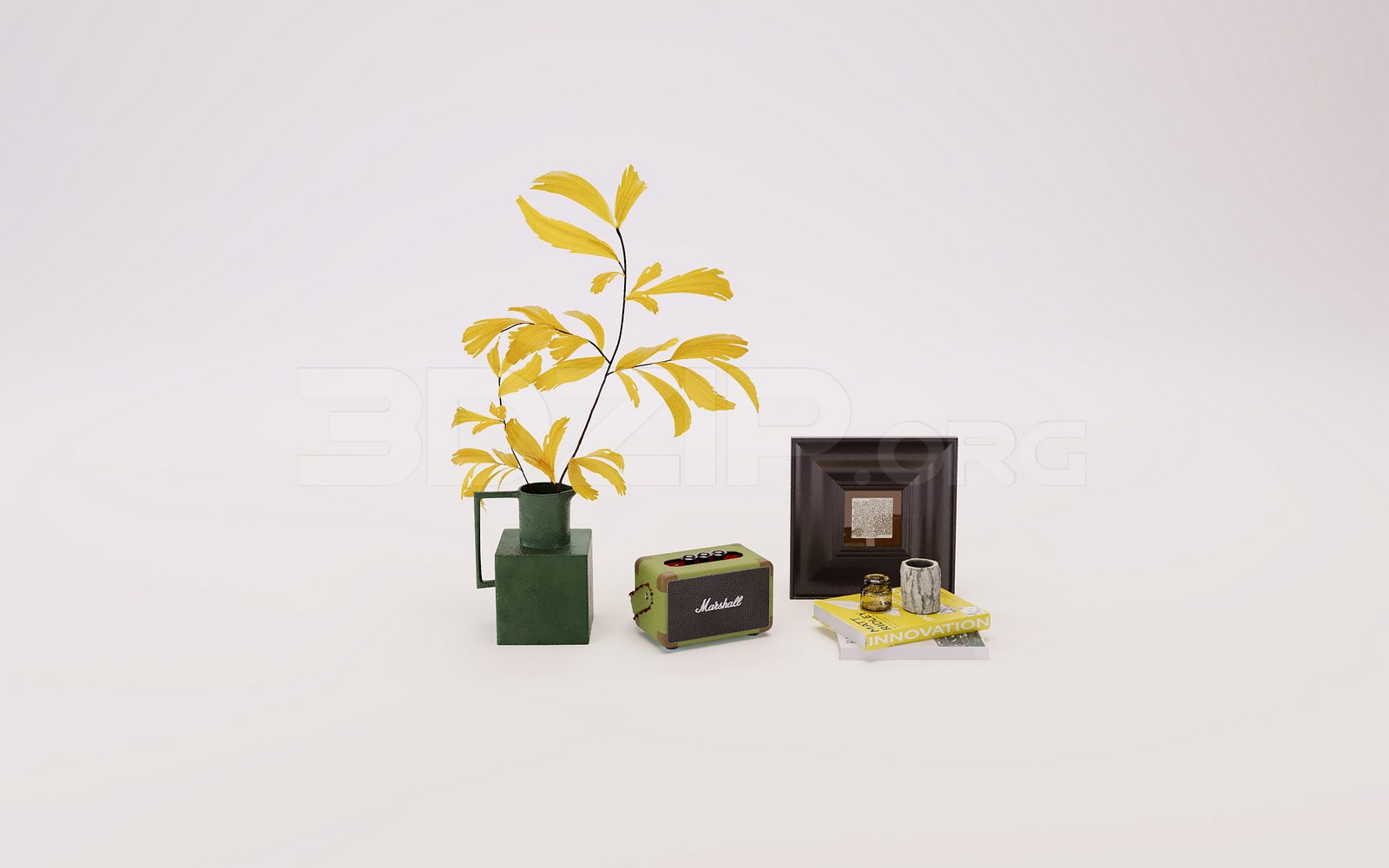 18754. Free 3Ds Max Decorative Set Model Download (1)