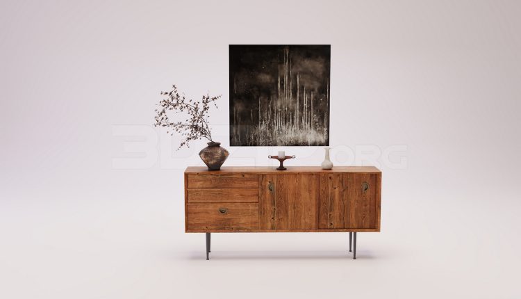 18758. Free 3Ds Max TV Cabinet Model Download (1)