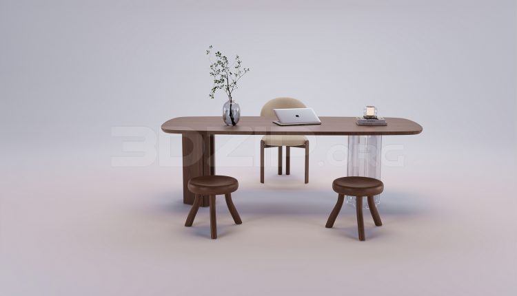 18759. 3Ds Max Work Desk Free 3D Model Download (2)