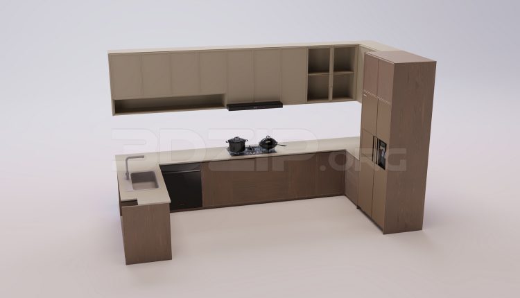 18761. 3Ds Max Kitchen Free 3D Model Download (2)