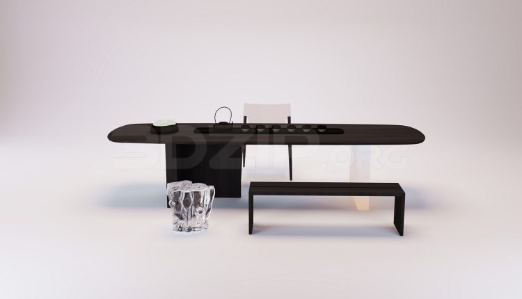 18767. 3Ds Max Work Desk Free 3D Model Download (1)