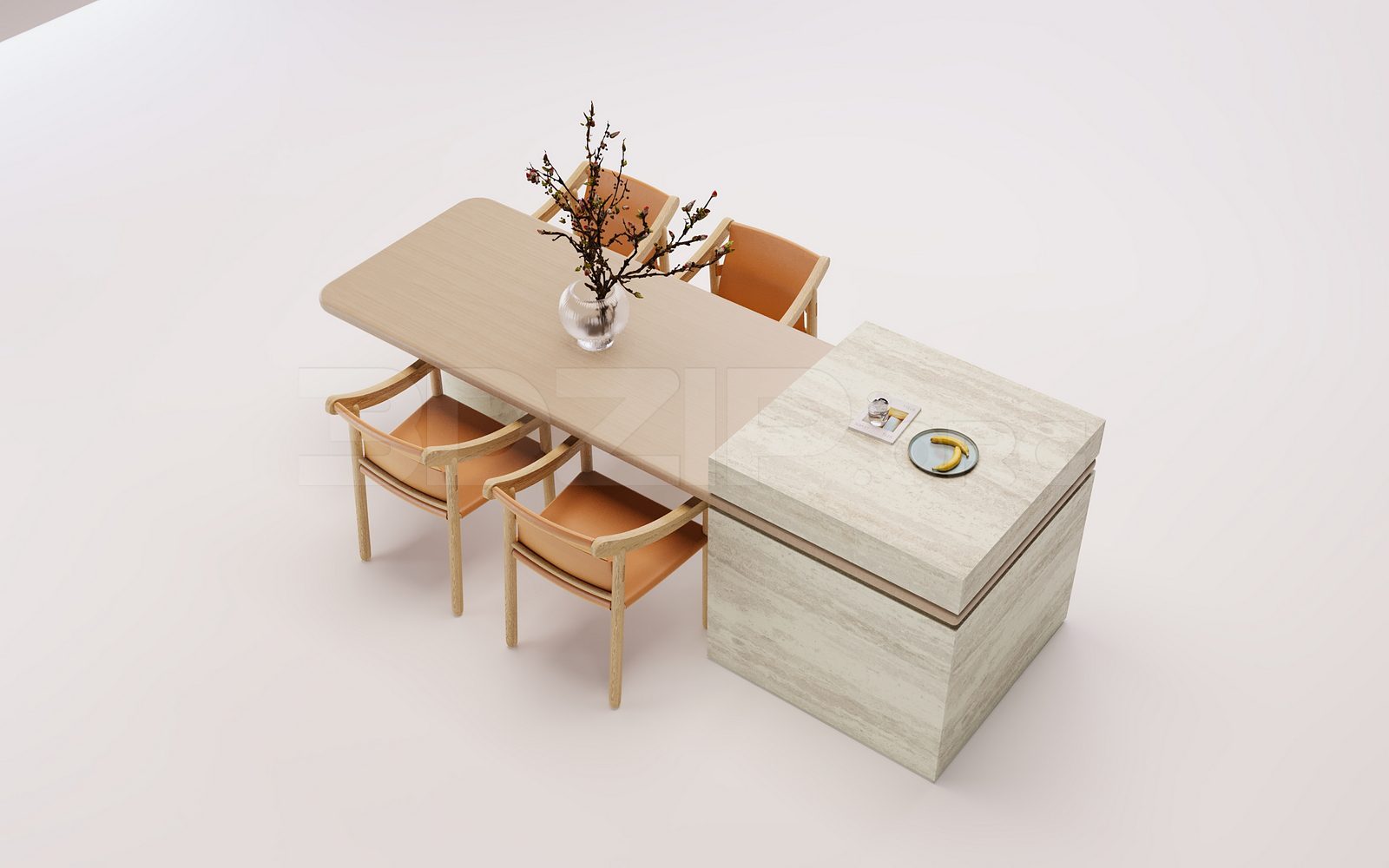 18777. Free 3Ds Max Kitchen Island Model Download (1)