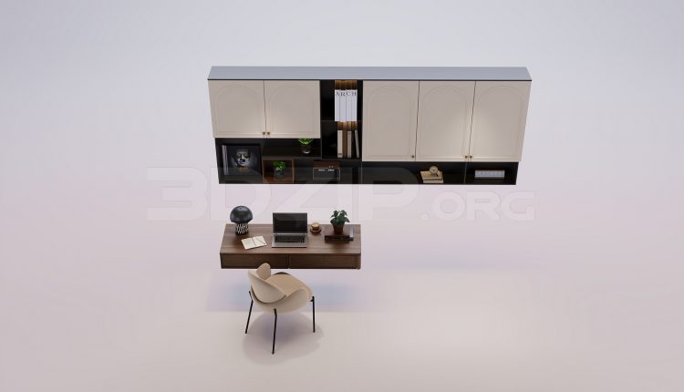 18794. 3Ds Max Work Desk Free 3D Model Download (1)
