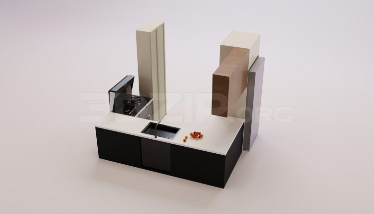 18821. 3Ds Max Kitchen Free 3D Model Download (3)