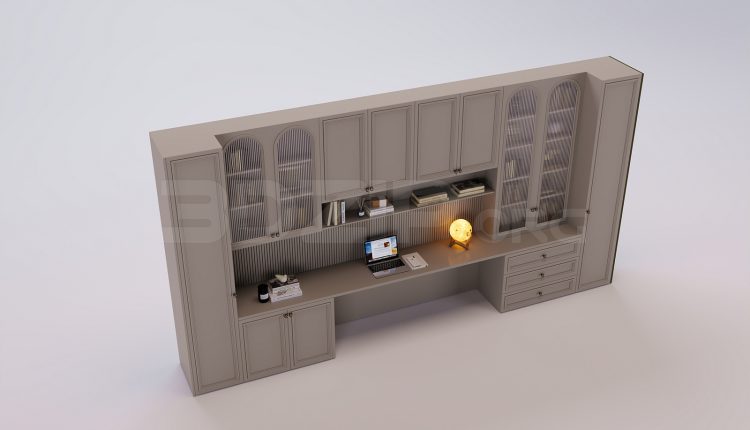18827. 3Ds Max Work Desk Free 3D Model Download (1)