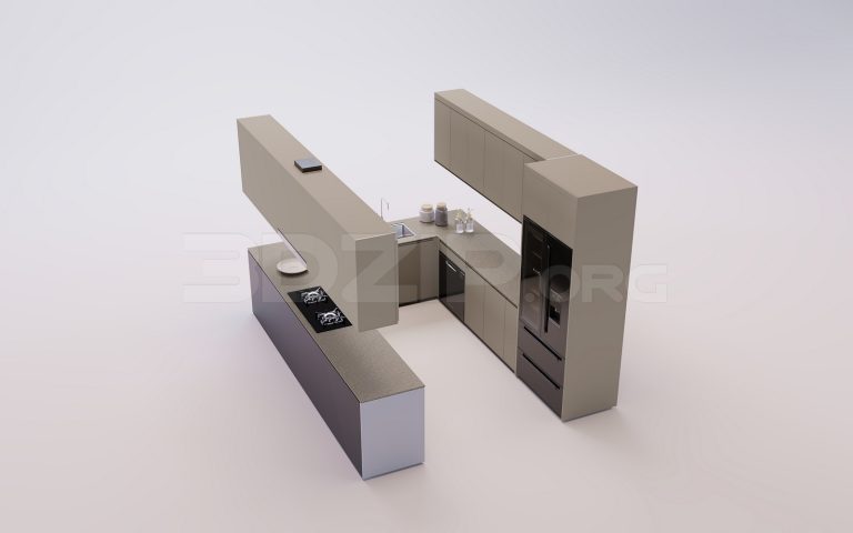 18844. 3Ds Max Kitchen Free 3D Model Download