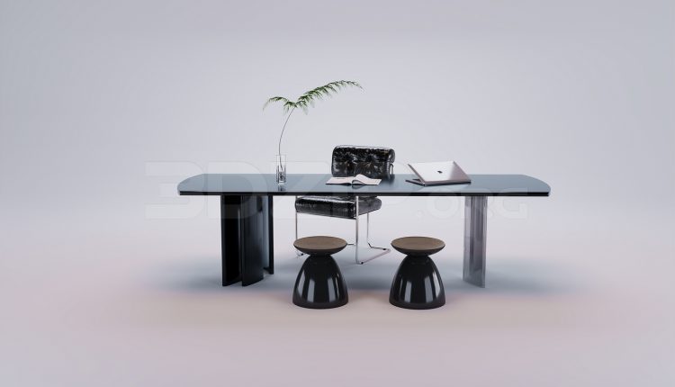 18856. 3Ds Max Work Desk Free 3D Model Download (2)