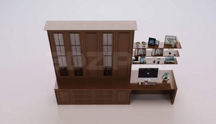 18861. 3Ds Max Work Desk Free 3D Model Download (1)