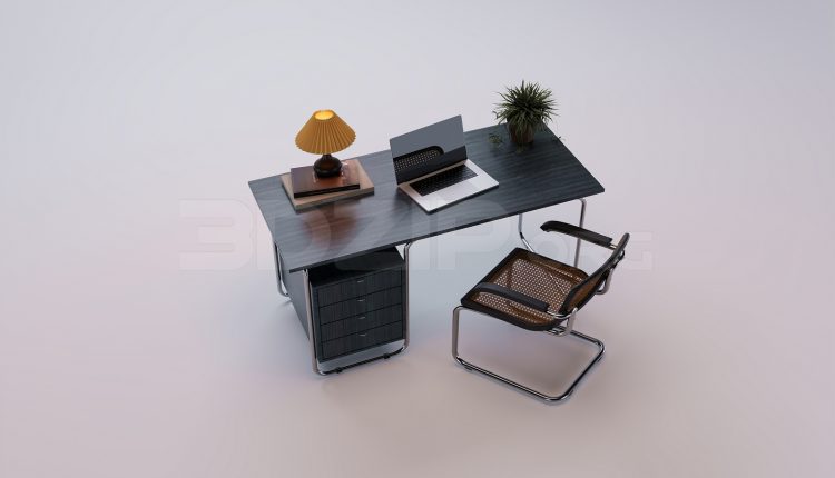 18876. 3Ds Max Work Desk Free 3D Model Download (2)