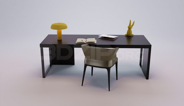 18880. 3Ds Max Work Desk Free 3D Model Download (1)