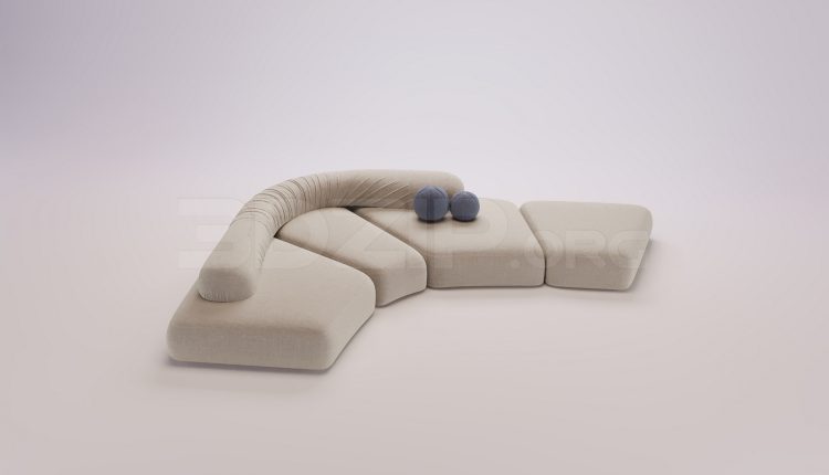 18890. Download Free Sofa 3D Model for 3Ds Max Interior Projects (1)