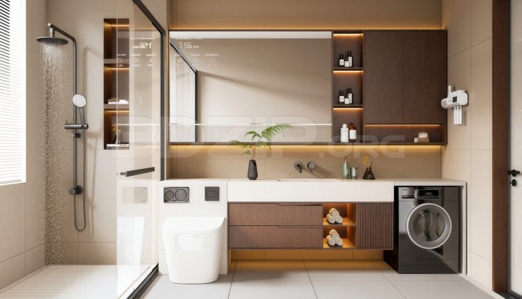 18981. Download Free 3Ds Max Bathroom Interior Model (1)