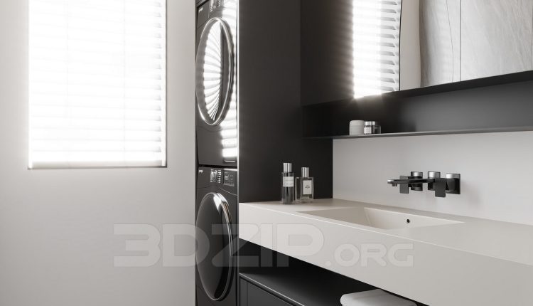 18987. Download Free 3Ds Max Bathroom Interior Model (1)