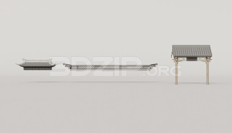 19007. Traditional Asian Roof Collection – 3ds Max Model Free Download (2)