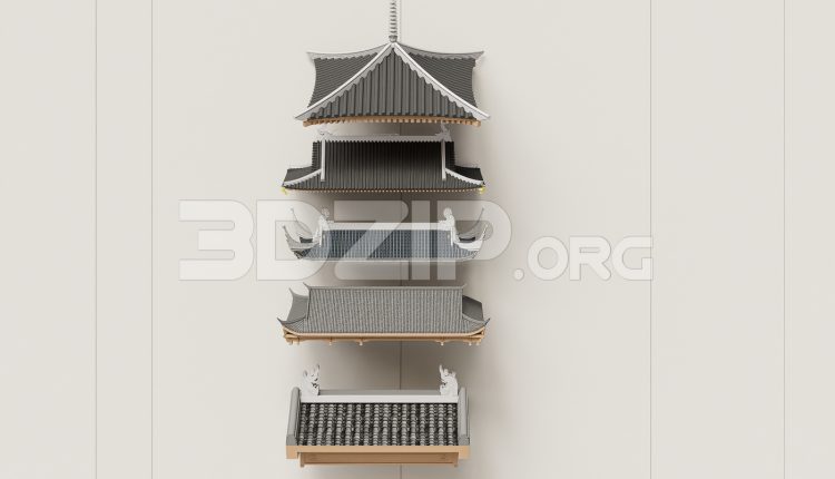 19040. Traditional Asian Roof Collection – 3ds Max Model Free Download (2)