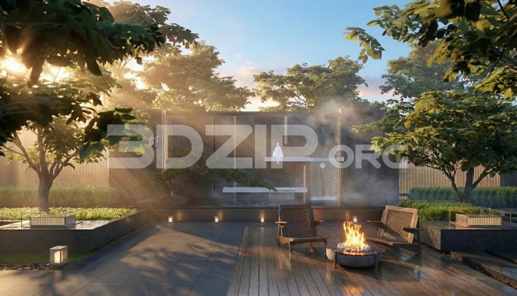 19136. Modern Zen Garden Courtyard Landscape 3D Visualization 3ds Max (1)