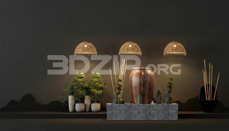 19163. Modern Zen Interior with Bamboo Decor and Warm Lighting – 3ds Max Render (1)